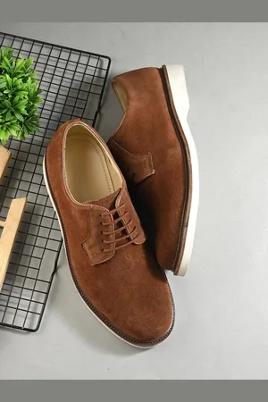 CARLO ROMANO Men Round Toe Suede Formal Derbys