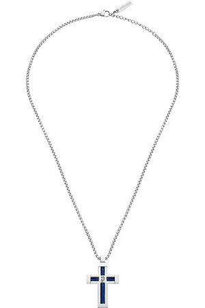 Police Men Stainless Steel Silver-Plated Necklace
