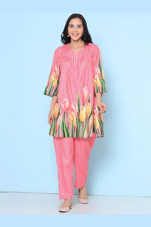 Bhama Couture Floral Printed Tunic With Trousers
