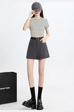LULU & SKY Women High-Rise Wide Shorts