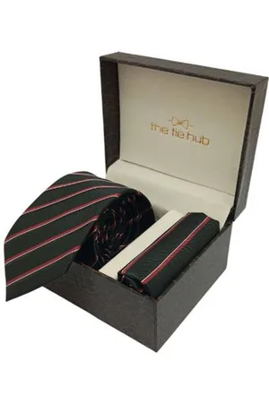 The Tie Hub Men Tie & Pocket Square Accessory Gift Set