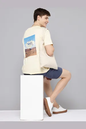 Aeropostale Men Printed Drop-Shoulder Sleeves Pure Cotton Relaxed Fit T-shirt