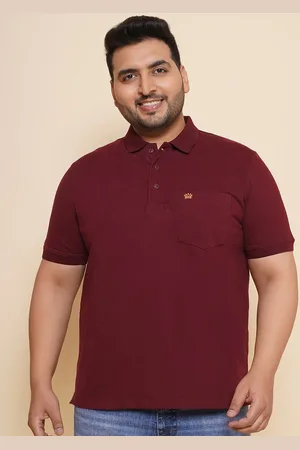 John Pride Men Solid Polo Collar Pockets Plus Size T-shirt