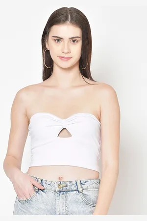 Cation Women White Solid Tube Top