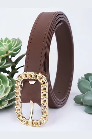 DressBerry Women Solid Tang Closure Belt