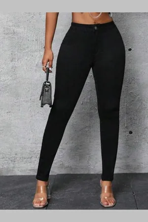 Broadstar Women Smart Skinny Fit Clean Look High-Rise Dark Shade Stretchable Jeans