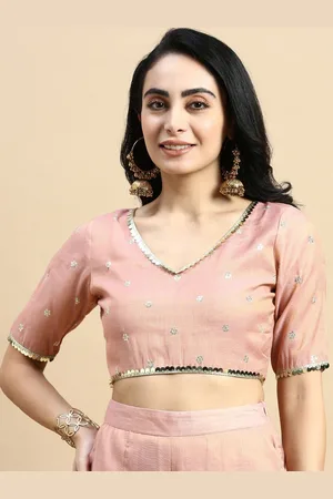 De Moza Embellished V-Neck Saree Blouse
