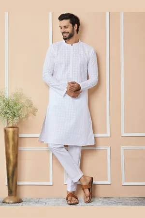 See Designs Floral Embroidered Regular Thread Work Pure Cotton Kurta with Pyjamas