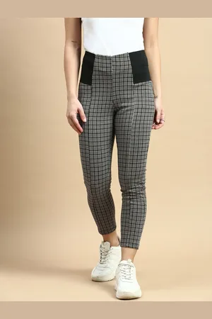 De Moza Skinny Fit Checked Jacquard Treggings