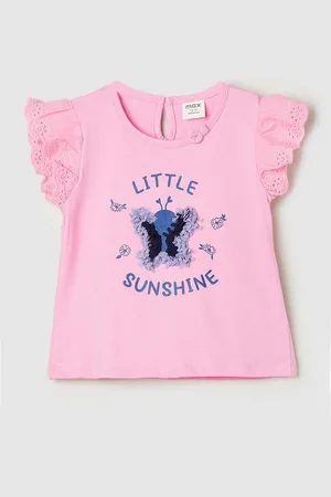 Max Collection Girls Graphic Printed Round Neck Cotton T-shirt