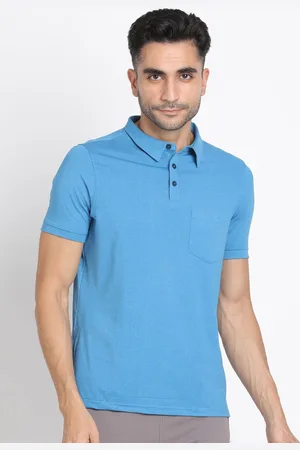 Turtle Men Solid Polo Collar Pocket Slim Fit T-shirt