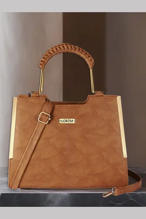 Lorem Women Orange Elegent Designer Faux Leather Handbag