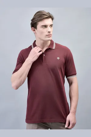 Woodland Men Polo Collar Solid T-shirt