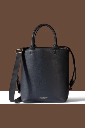 Accessorize Women Textured PU Oversized Structured Shoulder Bag