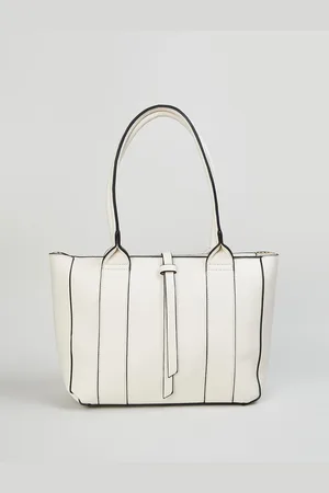 Max Collection Striped PU Oversized Structured Shoulder Bag with Quilted