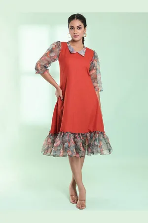 Charukriti Ruffled Cotton A-Line Midi Dress