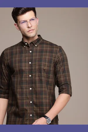 Nautica Pure Cotton Slim Fit Checked Casual Shirt