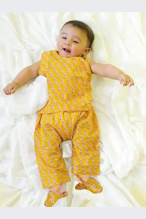 BownBee Infants Printed Pure Cotton Top With Pyjamas