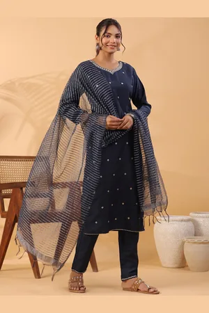 Kalini Floral Embroidered Regular Sequinned Kurta with Trousers & With Dupatta