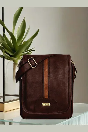 Lorem Men Brown Casual Faux Leather Cross Body Sling Bag