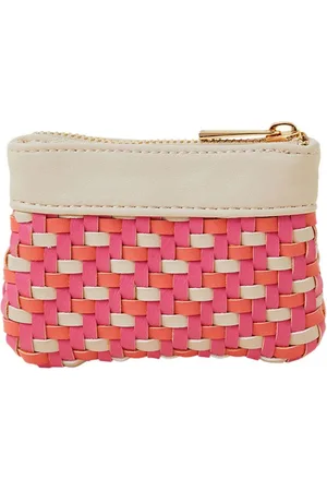 Accessorize Women Geometric Woven Design Zip Around Wallet