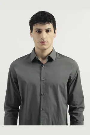 Benetton Men Solid Cotton Slim Fit Opaque Formal Shirt