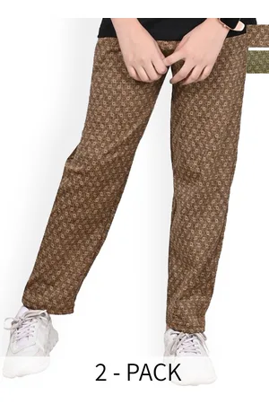 BAESD Girls Pack Of 2 Printed Mid Rise Track Pants