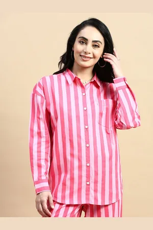 De Moza Women Opaque Striped Casual Shirt