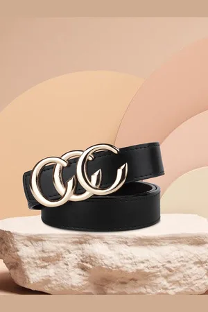 DressBerry Women Solid Push Pin Closure Casual Belt