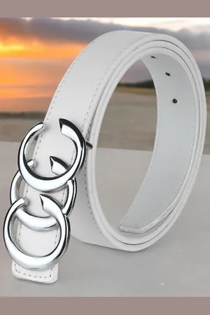 DressBerry Women Solid Push Pin Closure Belt