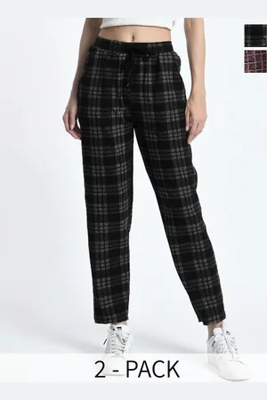 BAESD Women Pack Of 2 Checked Regular Fit Track Pants