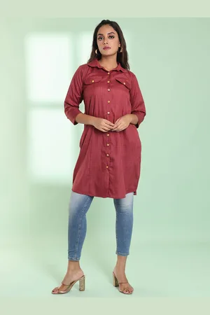 Charukriti Checked Printed Shirt Collar Roll-Up Sleeves Pathani Kurta