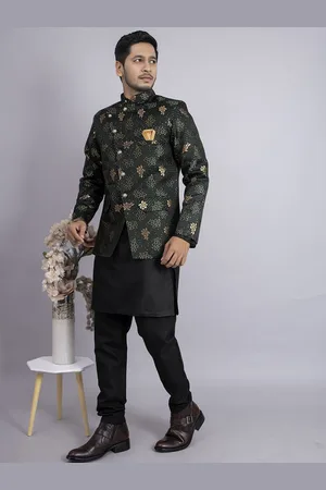 amzira Printed Jodhpuri Koti Sherwani Set