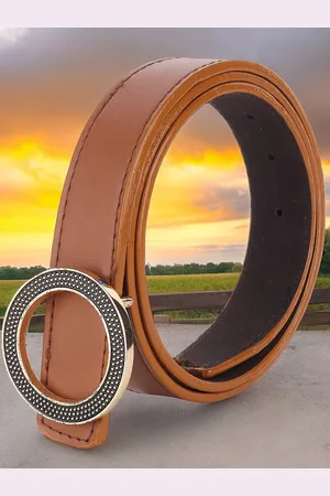 DressBerry Women Solid Push Pin Closure Belt