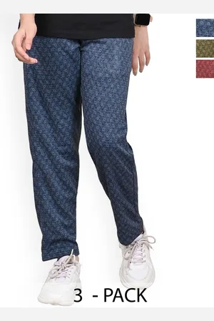 BAESD Girls Pack Of 3 Printed Dry Fit Mid Rise Track Pants