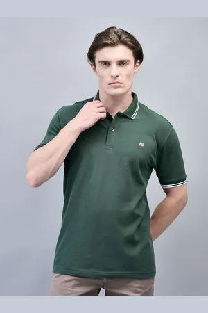 Woodland Men Solid Brand Logo V-Neck Cotton T-shirt