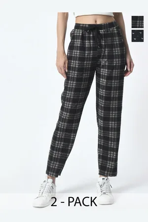 BAESD Women Pack Of 2 Dry-Fit Checked Printed Track Pant