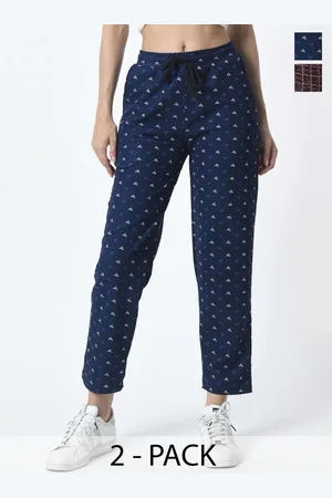 BAESD Women Pack Of 2 Regular Fit Check Printed Track Pants