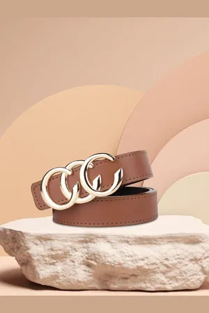 DressBerry Women Solid Push Pin Closure Belt