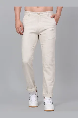 CANTABIL Men Checkered Cotton Trousers