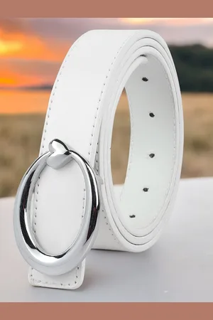 DressBerry Women Solid Push Pin Closure Belt