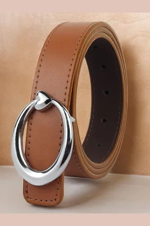 DressBerry Women Solid Push Pin Closure Belt