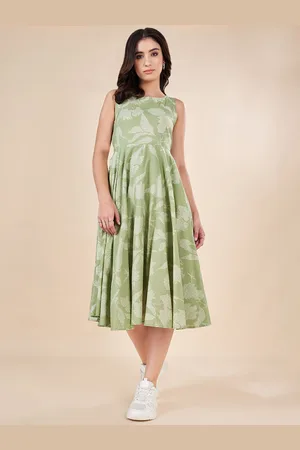 Pantaloons Floral Printed Cotton Fit & Flare Midi Dress