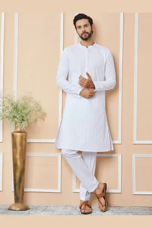 See Designs Floral Embroidered Sequinned Pure Cotton Straight Kurta With Trousers