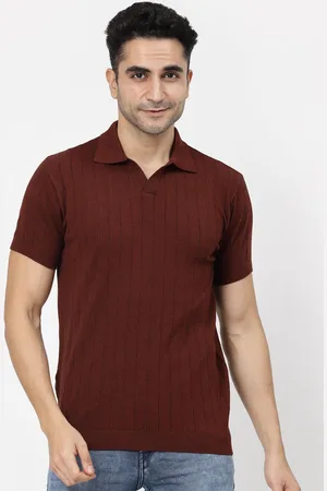Kalt Men Solid Polo Collar Cotton T-Shirt