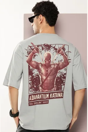 Kook N Keech Men Deadpool Printed Oversized Drop-Shoulder Sleeves T-shirt