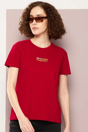 Dillinger Women Typography Printed Boxy T-shirt