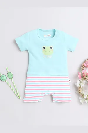 BUMZEE Infants Girls Printed Cotton Rompers