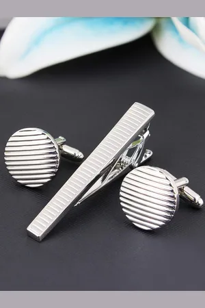 PELUCHE Men Silver-Toned Rhodium Plated Accessory Gift Set