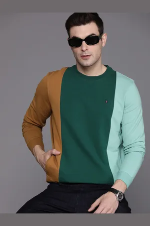 Louis Philippe Colourblocked Round Neck Sweatshirt